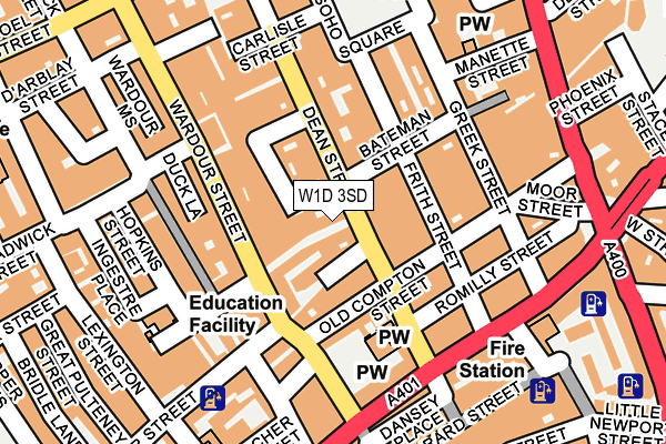 W1D 3SD map - OS OpenMap – Local (Ordnance Survey)