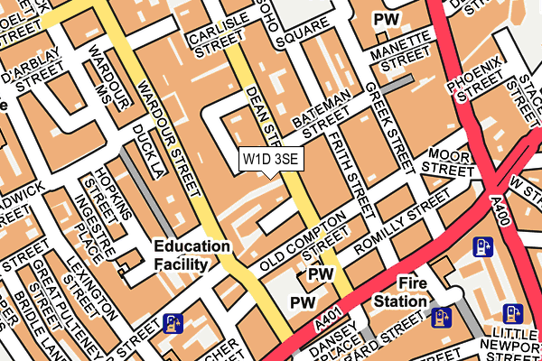 W1D 3SE map - OS OpenMap – Local (Ordnance Survey)