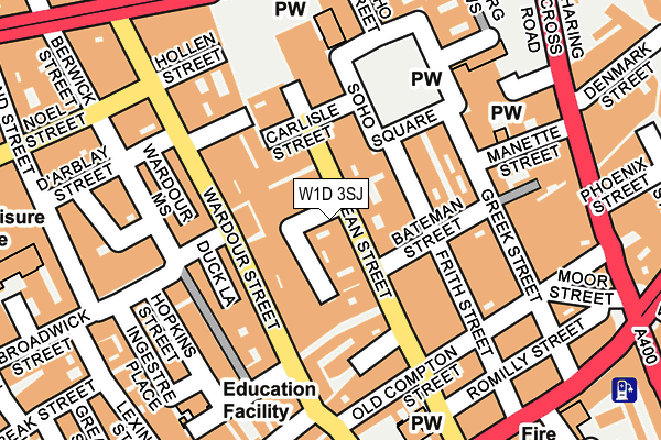 W1D 3SJ map - OS OpenMap – Local (Ordnance Survey)