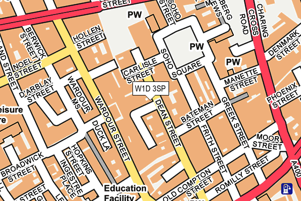 W1D 3SP map - OS OpenMap – Local (Ordnance Survey)