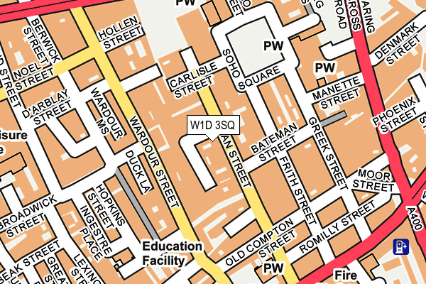 W1D 3SQ map - OS OpenMap – Local (Ordnance Survey)