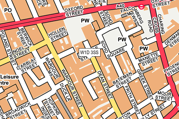 W1D 3SS map - OS OpenMap – Local (Ordnance Survey)