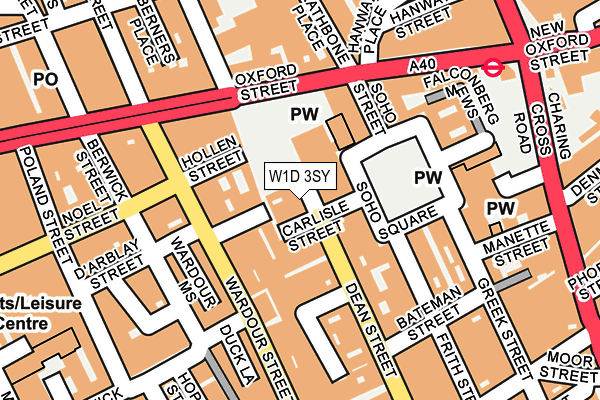 W1D 3SY map - OS OpenMap – Local (Ordnance Survey)