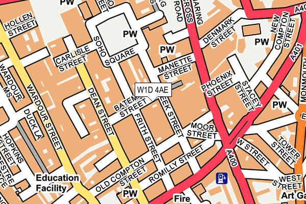 W1D 4AE map - OS OpenMap – Local (Ordnance Survey)