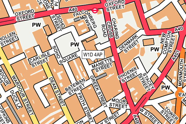 W1D 4AP map - OS OpenMap – Local (Ordnance Survey)