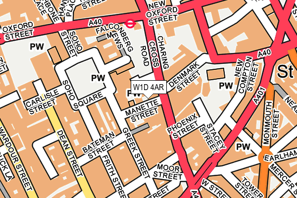 W1D 4AR map - OS OpenMap – Local (Ordnance Survey)