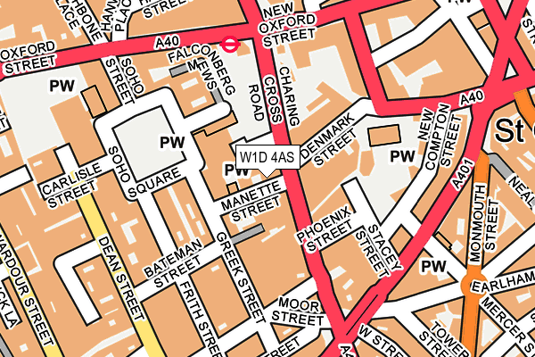 W1D 4AS map - OS OpenMap – Local (Ordnance Survey)