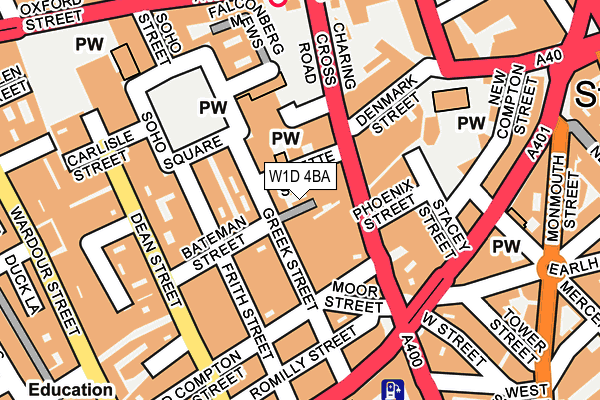 W1D 4BA map - OS OpenMap – Local (Ordnance Survey)