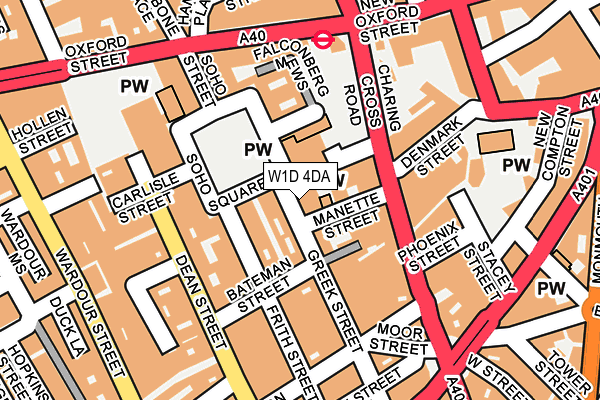 W1D 4DA map - OS OpenMap – Local (Ordnance Survey)