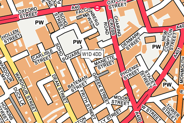 W1D 4DD map - OS OpenMap – Local (Ordnance Survey)