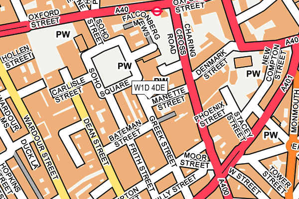 W1D 4DE map - OS OpenMap – Local (Ordnance Survey)