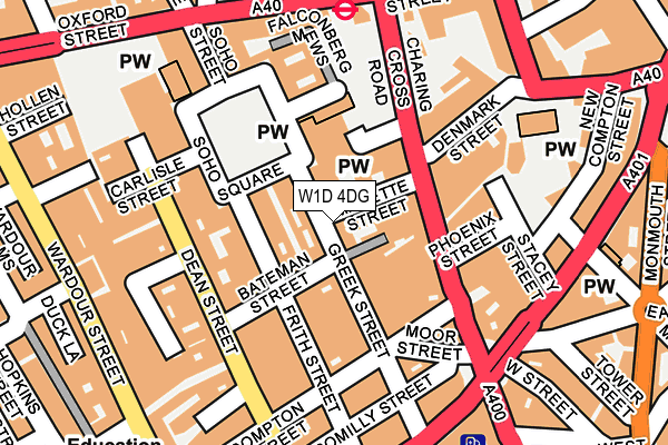 W1D 4DG map - OS OpenMap – Local (Ordnance Survey)