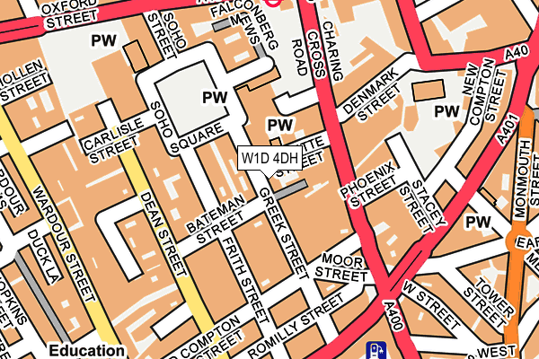 W1D 4DH map - OS OpenMap – Local (Ordnance Survey)