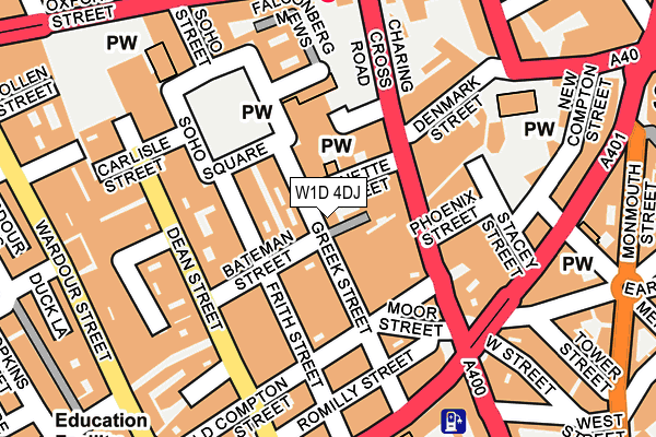 W1D 4DJ map - OS OpenMap – Local (Ordnance Survey)
