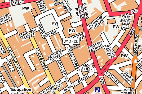 W1D 4DL map - OS OpenMap – Local (Ordnance Survey)