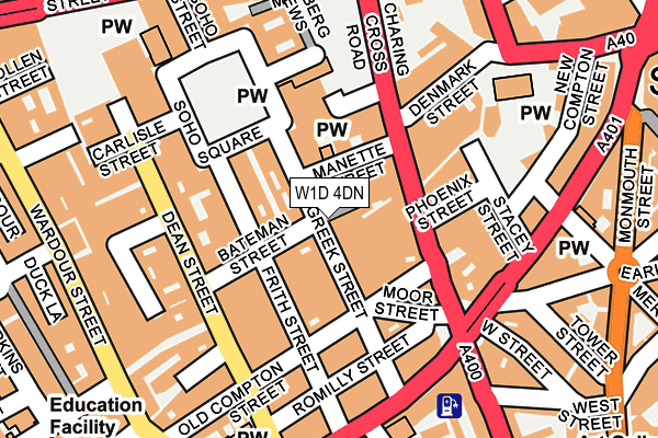 W1D 4DN map - OS OpenMap – Local (Ordnance Survey)