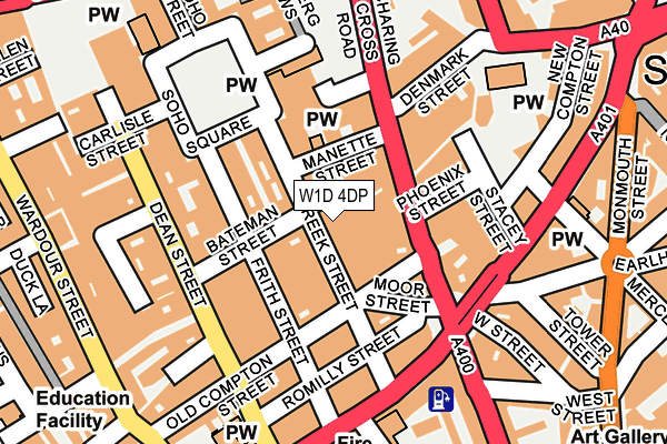 W1D 4DP map - OS OpenMap – Local (Ordnance Survey)