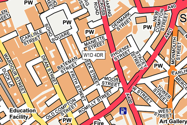W1D 4DR map - OS OpenMap – Local (Ordnance Survey)
