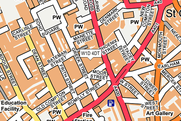 W1D 4DT map - OS OpenMap – Local (Ordnance Survey)