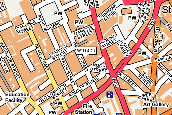 W1D 4DU map - OS OpenMap – Local (Ordnance Survey)