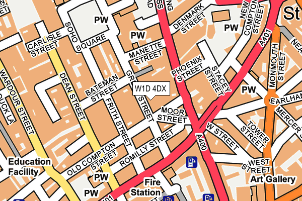 W1D 4DX map - OS OpenMap – Local (Ordnance Survey)