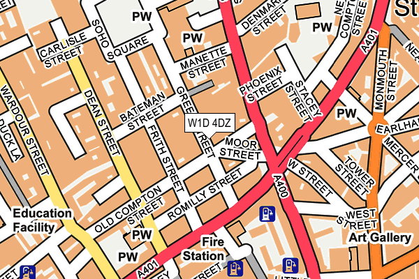 W1D 4DZ map - OS OpenMap – Local (Ordnance Survey)