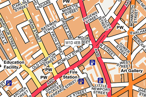 W1D 4EB map - OS OpenMap – Local (Ordnance Survey)