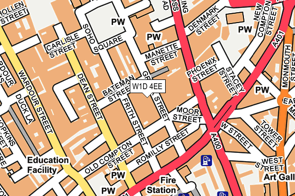 W1D 4EE map - OS OpenMap – Local (Ordnance Survey)