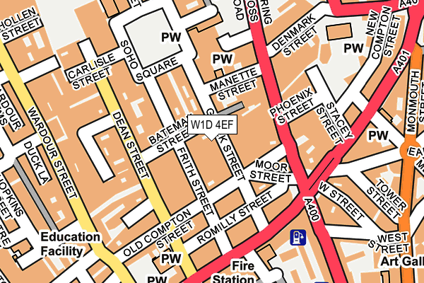 W1D 4EF map - OS OpenMap – Local (Ordnance Survey)