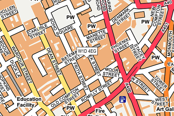 W1D 4EG map - OS OpenMap – Local (Ordnance Survey)