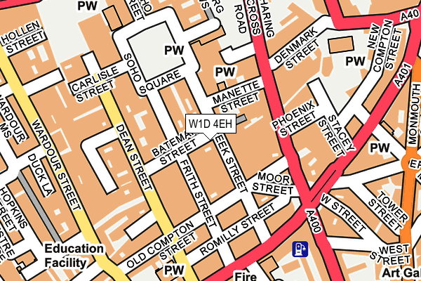 W1D 4EH map - OS OpenMap – Local (Ordnance Survey)