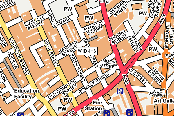 W1D 4HS map - OS OpenMap – Local (Ordnance Survey)