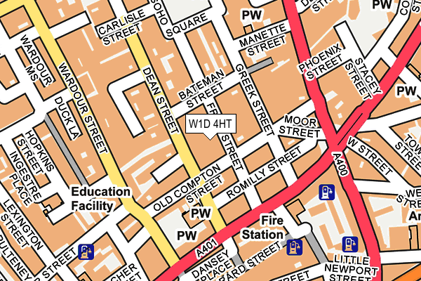 W1D 4HT map - OS OpenMap – Local (Ordnance Survey)
