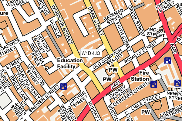 W1D 4JQ map - OS OpenMap – Local (Ordnance Survey)