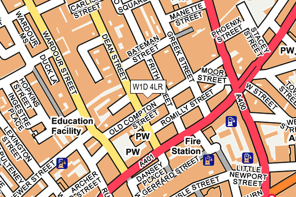 W1D 4LR map - OS OpenMap – Local (Ordnance Survey)