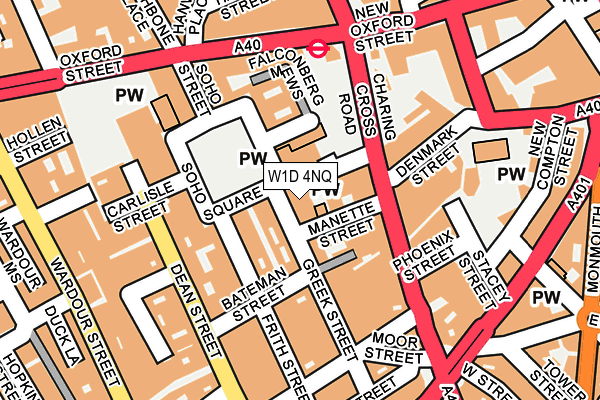 W1D 4NQ map - OS OpenMap – Local (Ordnance Survey)