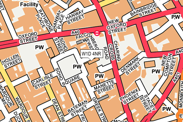 W1D 4NR map - OS OpenMap – Local (Ordnance Survey)