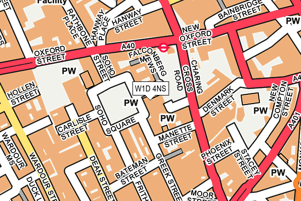 W1D 4NS map - OS OpenMap – Local (Ordnance Survey)