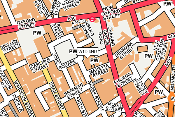 W1D 4NU map - OS OpenMap – Local (Ordnance Survey)