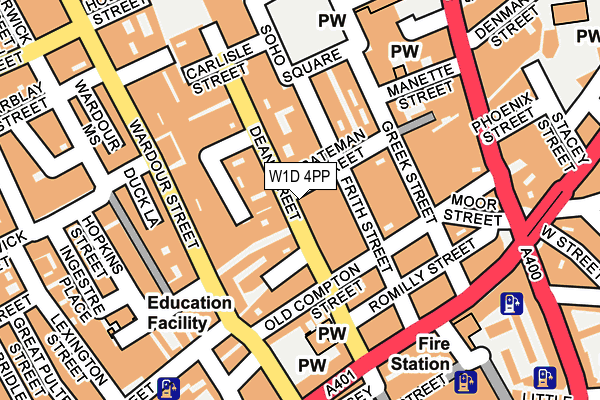 W1D 4PP map - OS OpenMap – Local (Ordnance Survey)