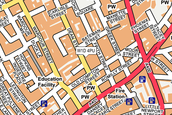 W1D 4PU map - OS OpenMap – Local (Ordnance Survey)