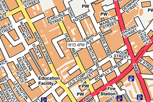 W1D 4PW map - OS OpenMap – Local (Ordnance Survey)