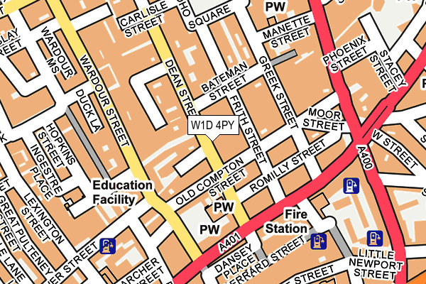 W1D 4PY map - OS OpenMap – Local (Ordnance Survey)