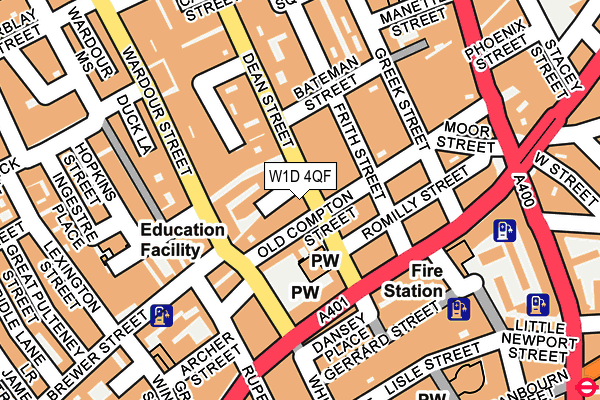 W1D 4QF map - OS OpenMap – Local (Ordnance Survey)