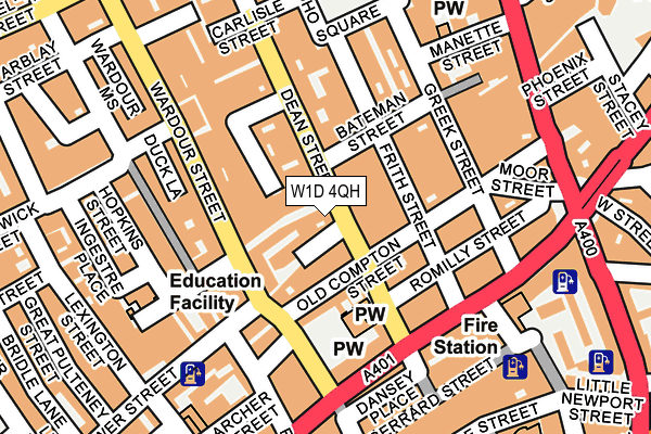 W1D 4QH map - OS OpenMap – Local (Ordnance Survey)
