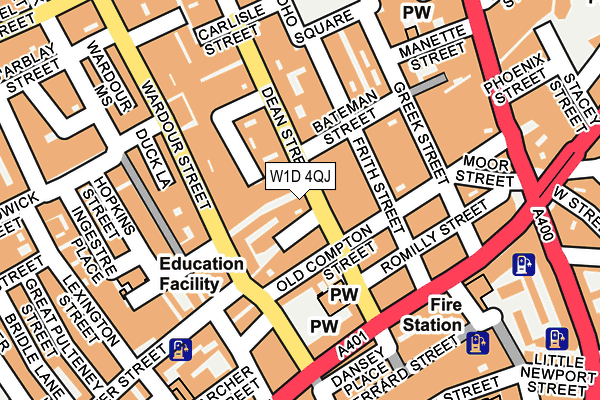 W1D 4QJ map - OS OpenMap – Local (Ordnance Survey)