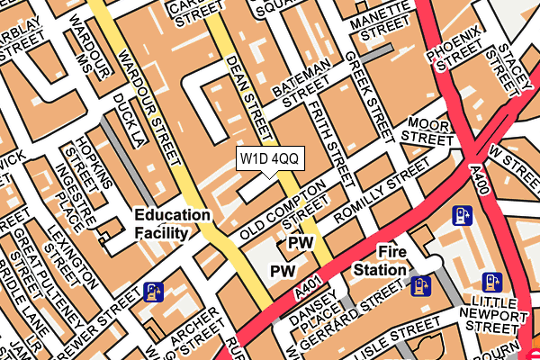 W1D 4QQ map - OS OpenMap – Local (Ordnance Survey)