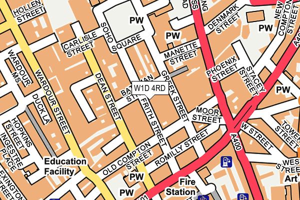 W1D 4RD map - OS OpenMap – Local (Ordnance Survey)