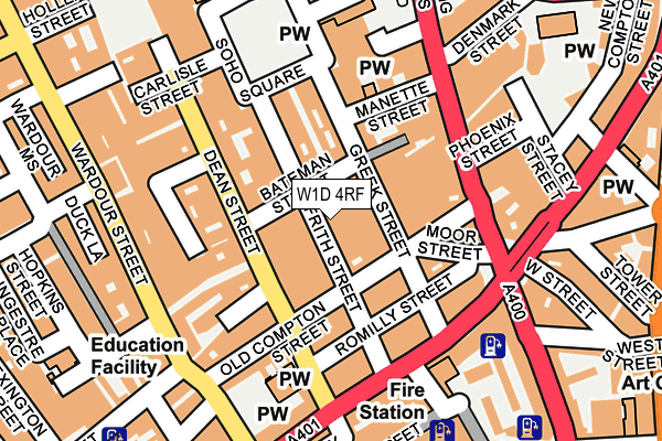W1D 4RF map - OS OpenMap – Local (Ordnance Survey)