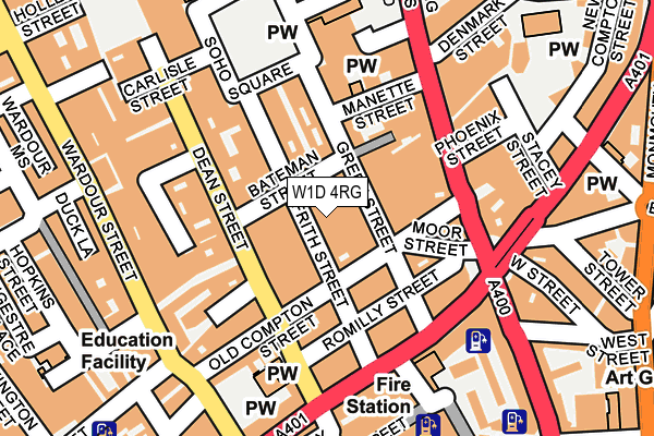W1D 4RG map - OS OpenMap – Local (Ordnance Survey)